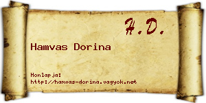 Hamvas Dorina névjegykártya
